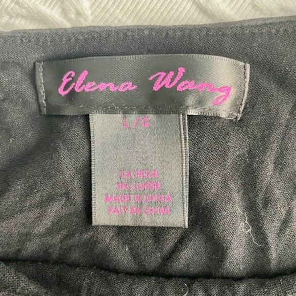 Elena Wang Black Sheer Layered Long Top Size Large - Picture 4 of 4